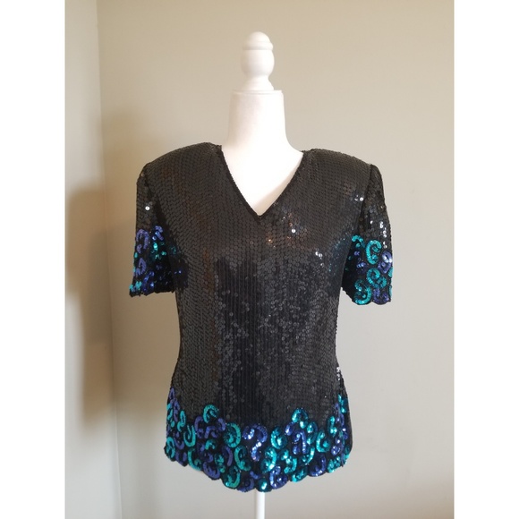 Vintage Sequin Blouse NWT - Picture 3 of 6